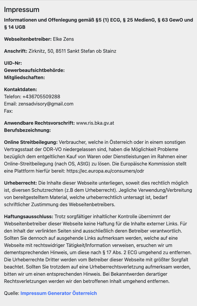 Legal Imprint Information